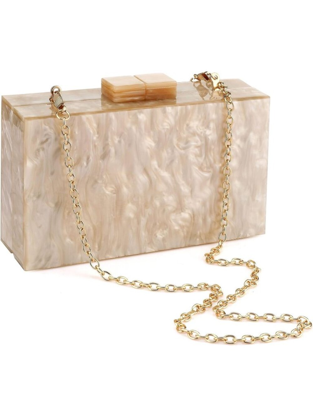 Women's Apricot Marble Clutch Purse For Elegant Banquet Evening Crossbody Bag